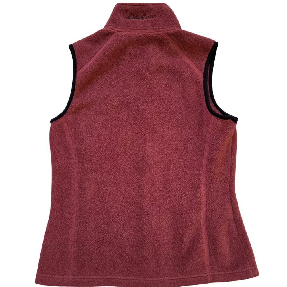 Eddie Bauer Fleece Vest Jacket Women's Size S Maroon Full Zip Sleeveless Hiking - Picture 2 of 8